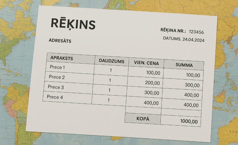 Ārvalstīs izsniegts rēķins kā attaisnojuma dokuments